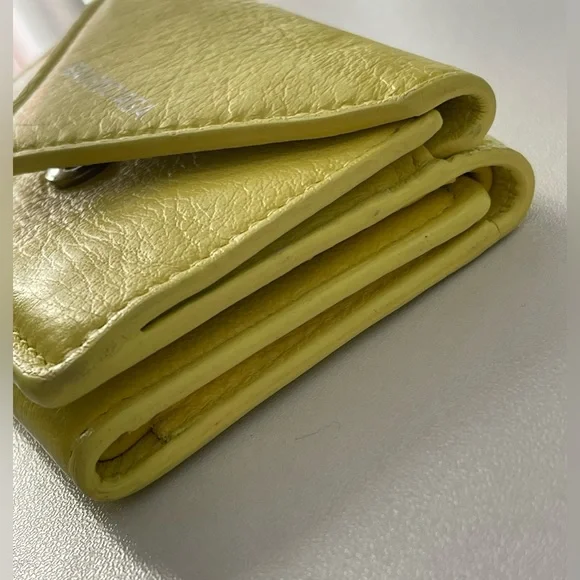 BALENCIAGA Paper Mini Trifold Wallet Purse Leather Made In Italy - Picture 7 of 17